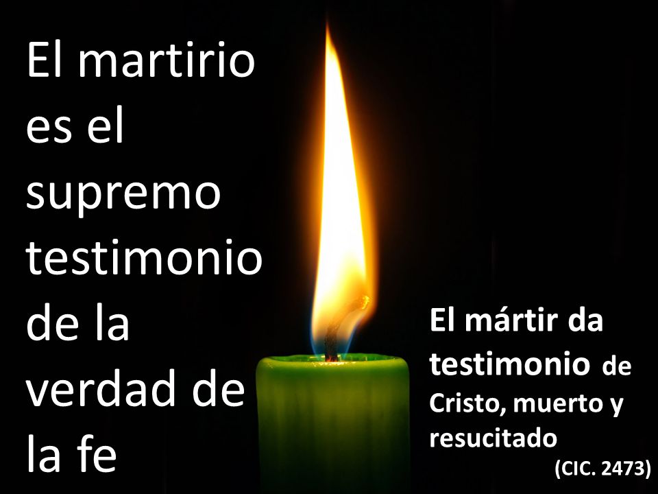 El martirio es el supremo testimonio de la verdad de la fe