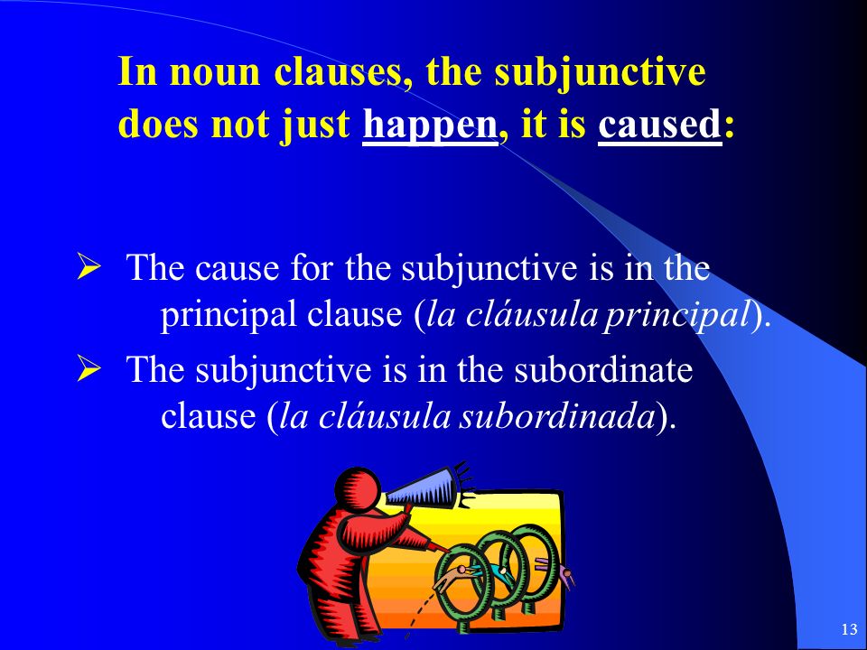In noun clauses, the subjunctive does not just happen, it is caused: