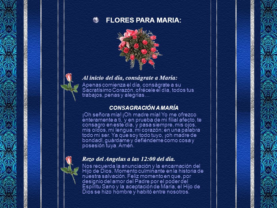 FLORES PARA MARIA: Al inicio del día, conságrate a María: