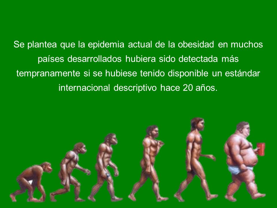Se plantea que la epidemia actual de la obesidad en muchos países desarrollados hubiera sido detectada más tempranamente si se hubiese tenido disponible un estándar internacional descriptivo hace 20 años.