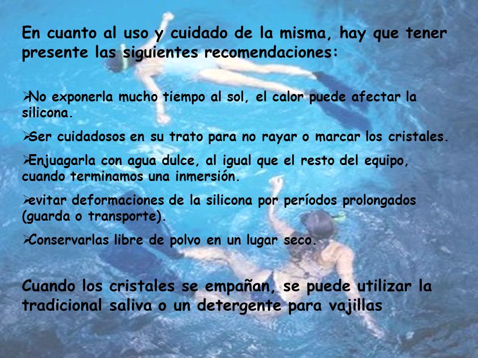 En cuanto al uso y cuidado de la misma, hay que tener presente las siguientes recomendaciones: