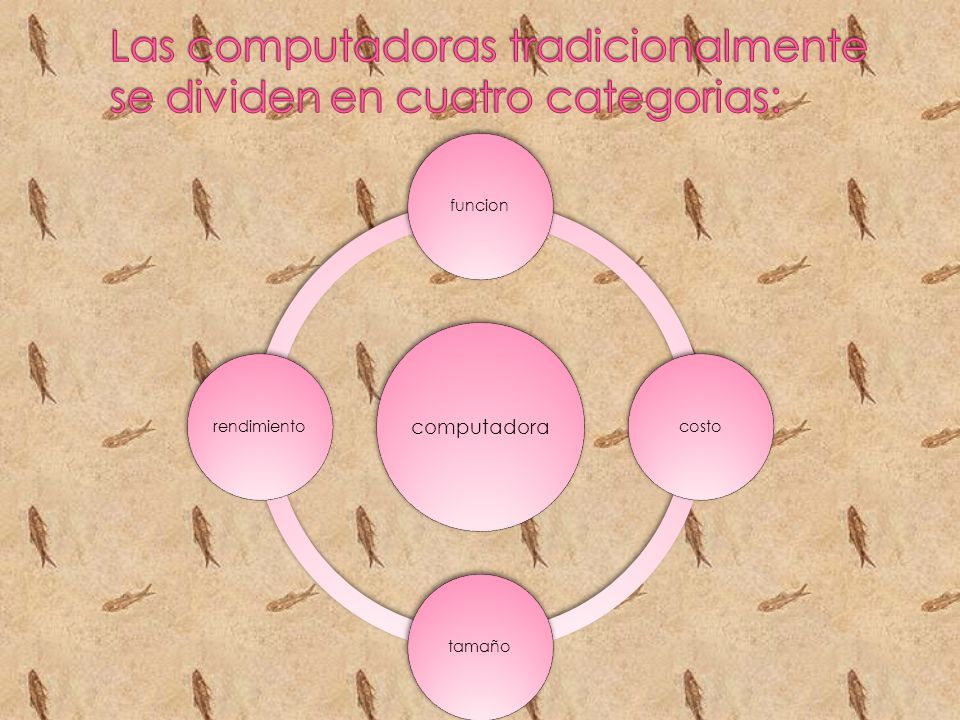 Las computadoras tradicionalmente se dividen en cuatro categorias: