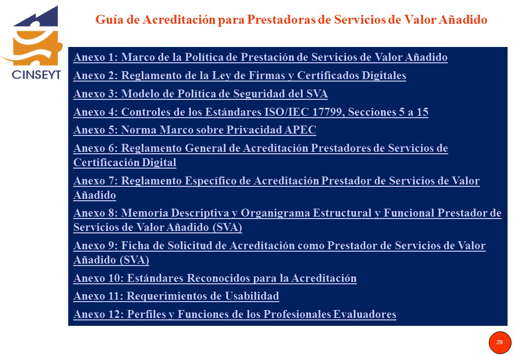 Guía de Acreditación para Prestadoras de Servicios de Valor Añadido