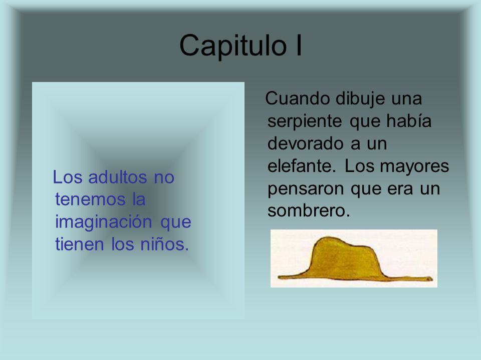 Capitulo I Los adultos no tenemos la imaginación que tienen los niños.