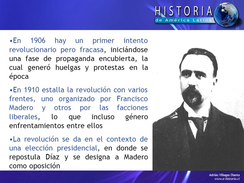 En 1906 hay un primer intento revolucionario pero fracasa, iniciándose una fase de propaganda encubierta, la cual generó huelgas y protestas en la época
