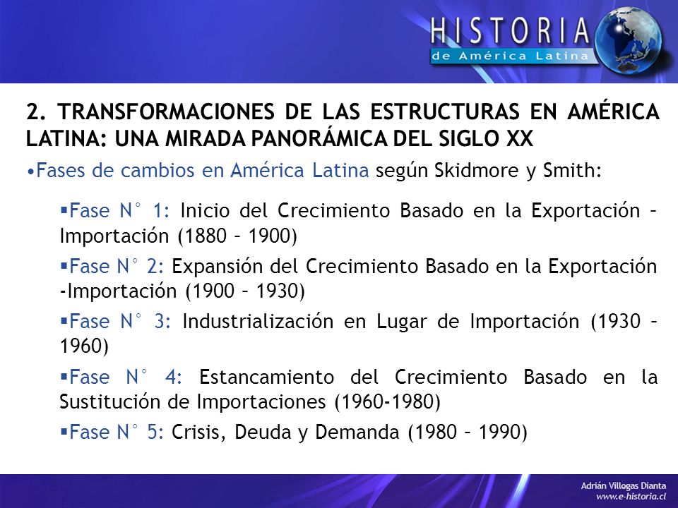 2. TRANSFORMACIONES DE LAS ESTRUCTURAS EN AMÉRICA LATINA: UNA MIRADA PANORÁMICA DEL SIGLO XX