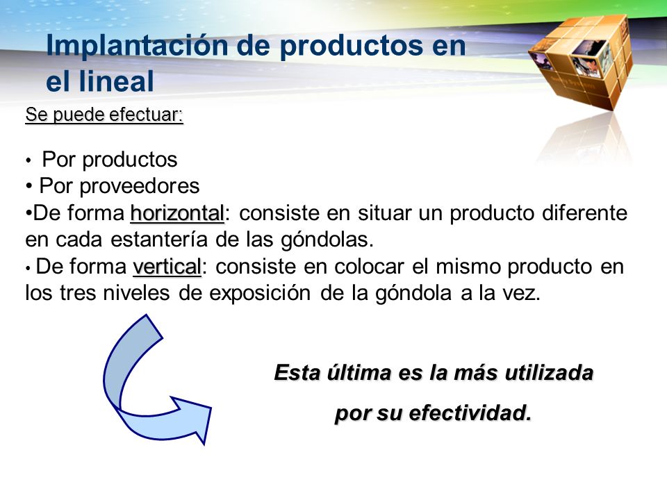 Implantación de productos en el lineal
