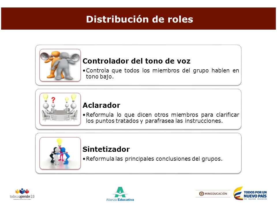 Distribución de roles Controlador del tono de voz Aclarador