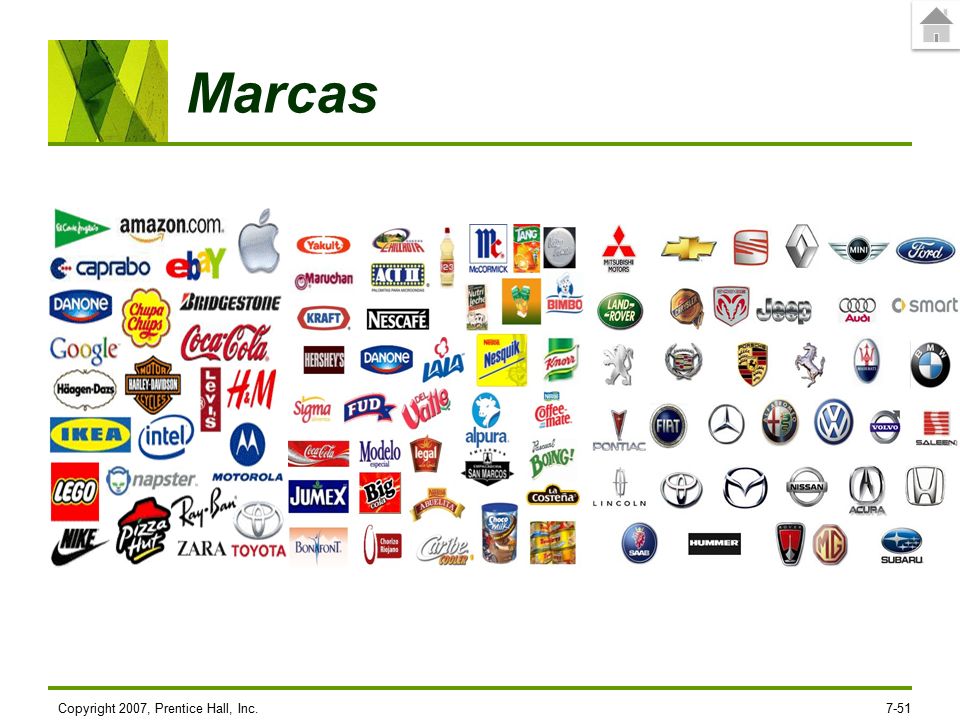 Marcas Copyright 2007, Prentice Hall, Inc.