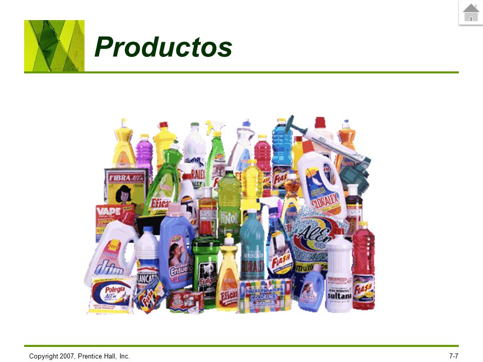 Productos Copyright 2007, Prentice Hall, Inc.