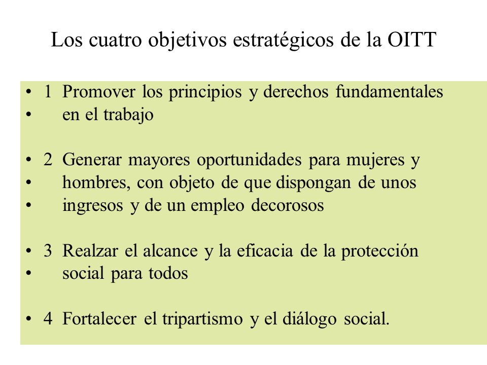 Los cuatro objetivos estratégicos de la OITT