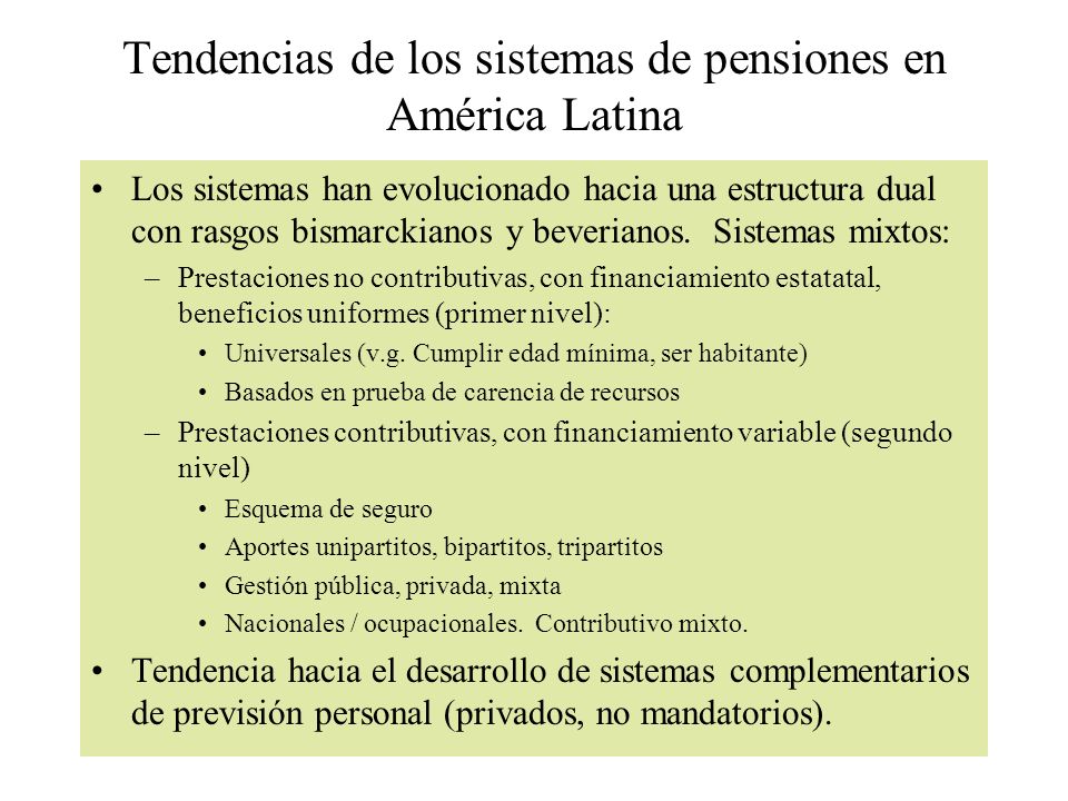 Tendencias de los sistemas de pensiones en América Latina