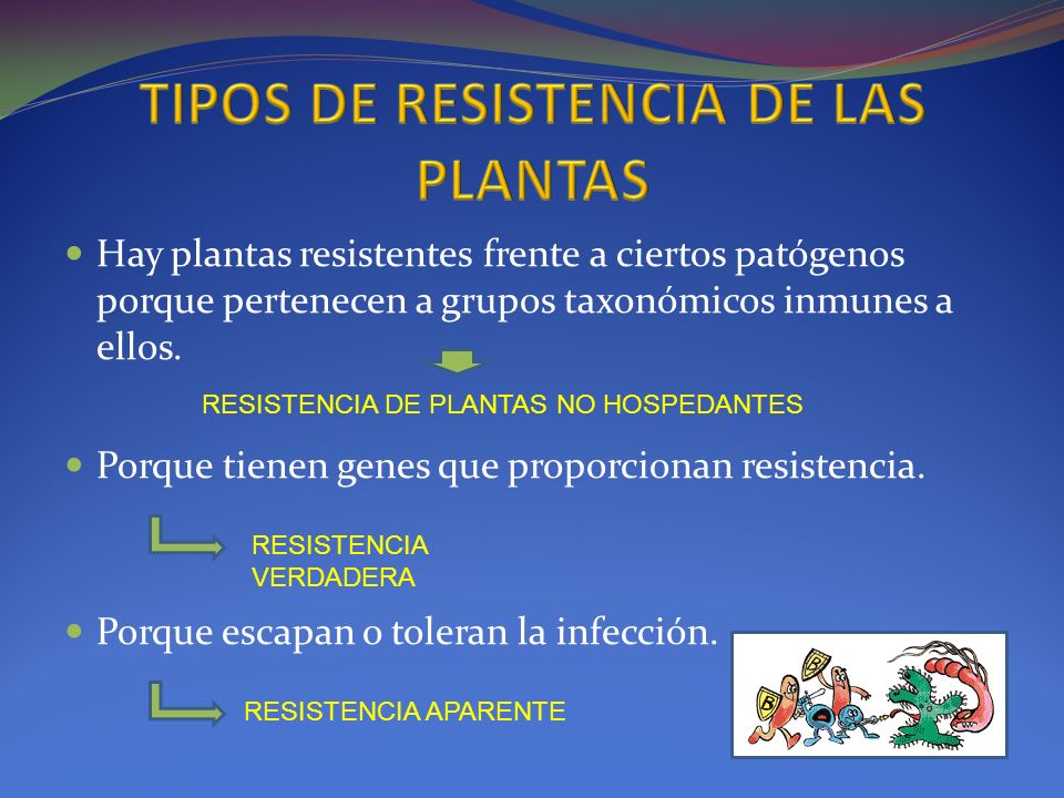 TIPOS DE RESISTENCIA DE LAS PLANTAS
