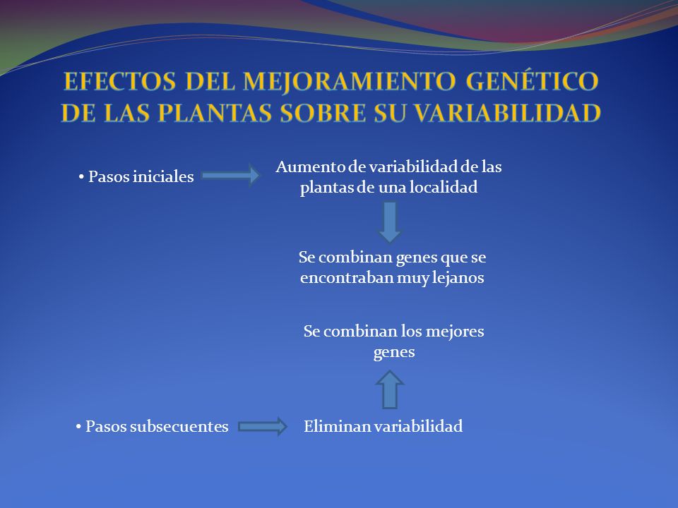 EFECTOS DEL MEJORAMIENTO GENÉTICO DE LAS PLANTAS SOBRE SU VARIABILIDAD