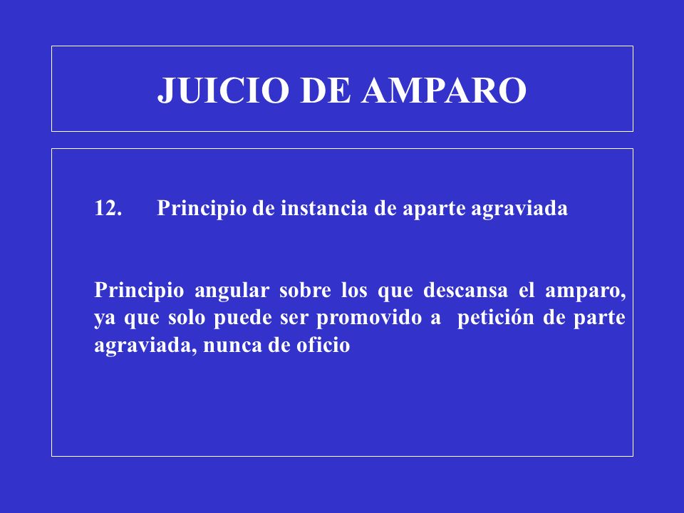 JUICIO DE AMPARO 12. Principio de instancia de aparte agraviada