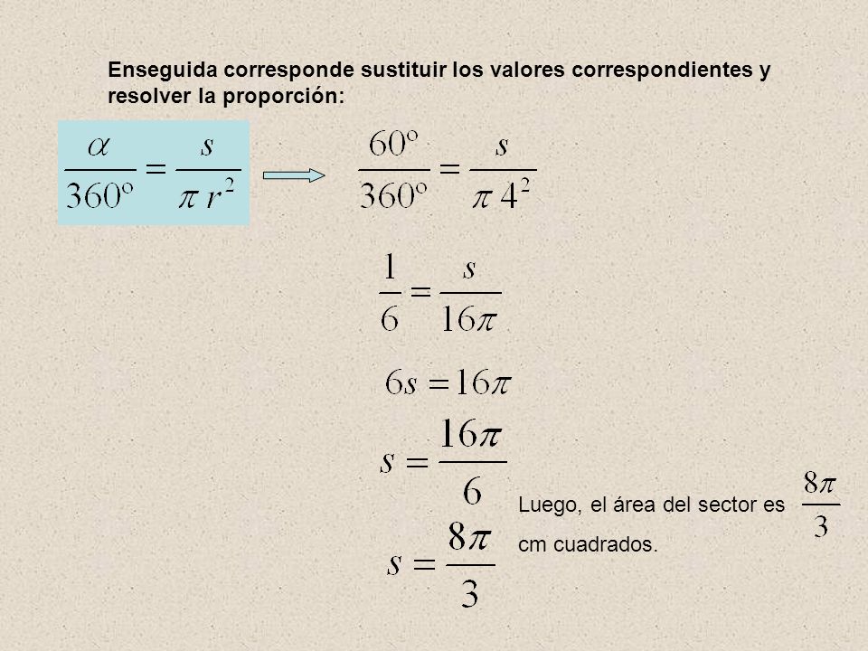Enseguida corresponde sustituir los valores correspondientes y resolver la proporción: