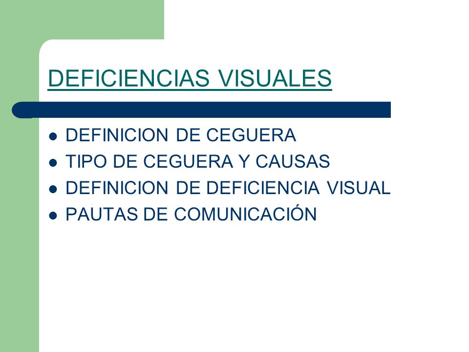 DEFICIENCIAS VISUALES