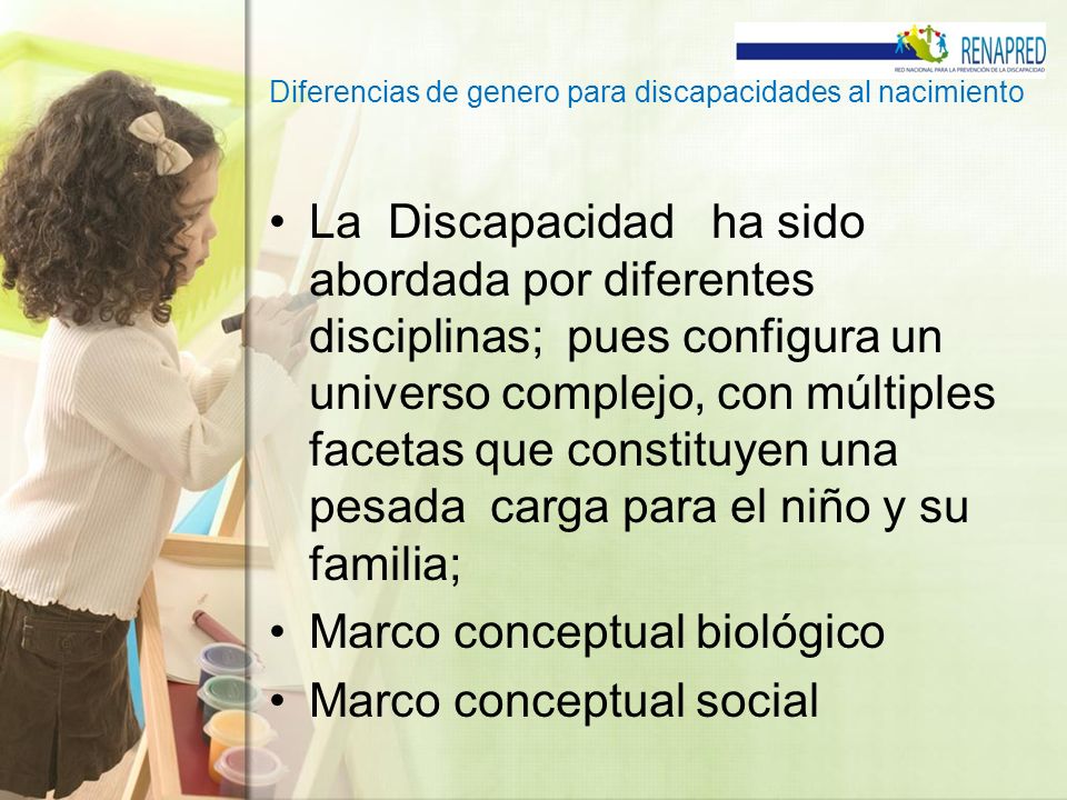Diferencias de genero para discapacidades al nacimiento