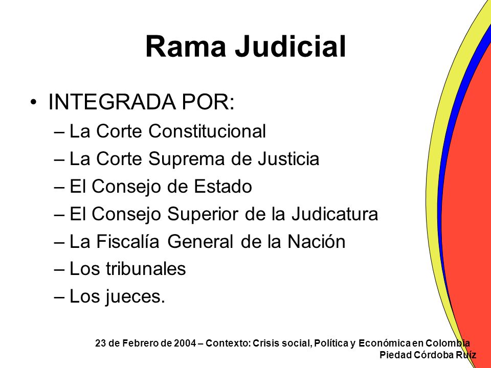 Rama Judicial INTEGRADA POR: La Corte Constitucional