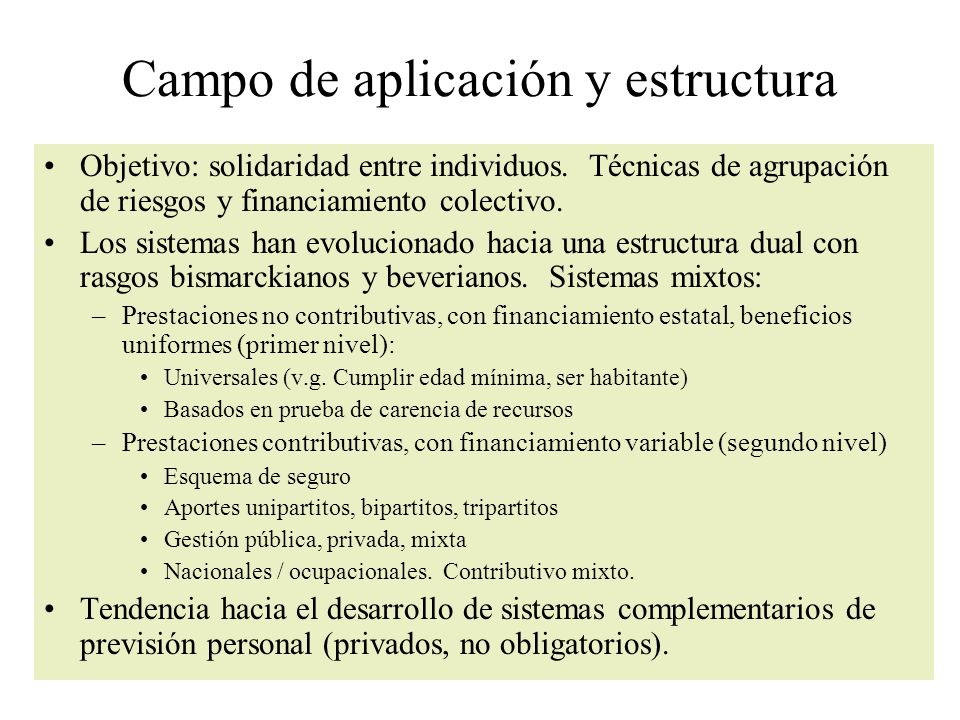 Campo de aplicación y estructura