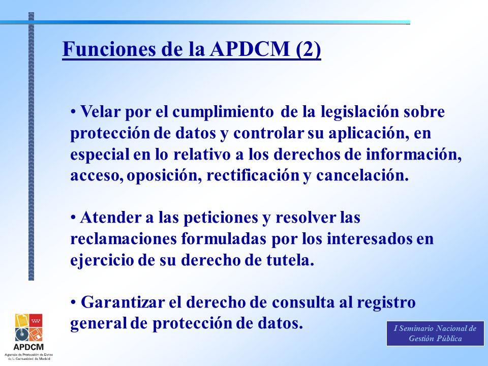 Funciones de la APDCM (2)