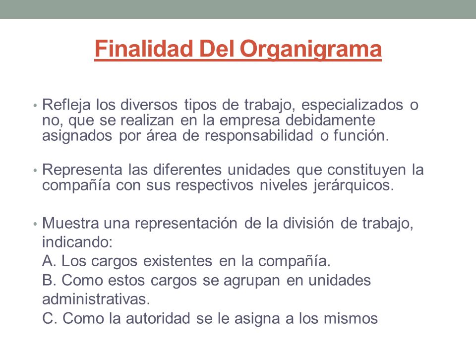 Finalidad Del Organigrama