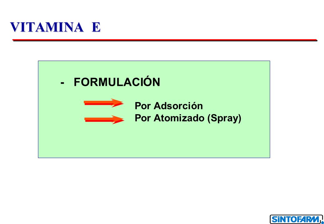 VITAMINA E - FORMULACIÓN Por Adsorción Por Atomizado (Spray)