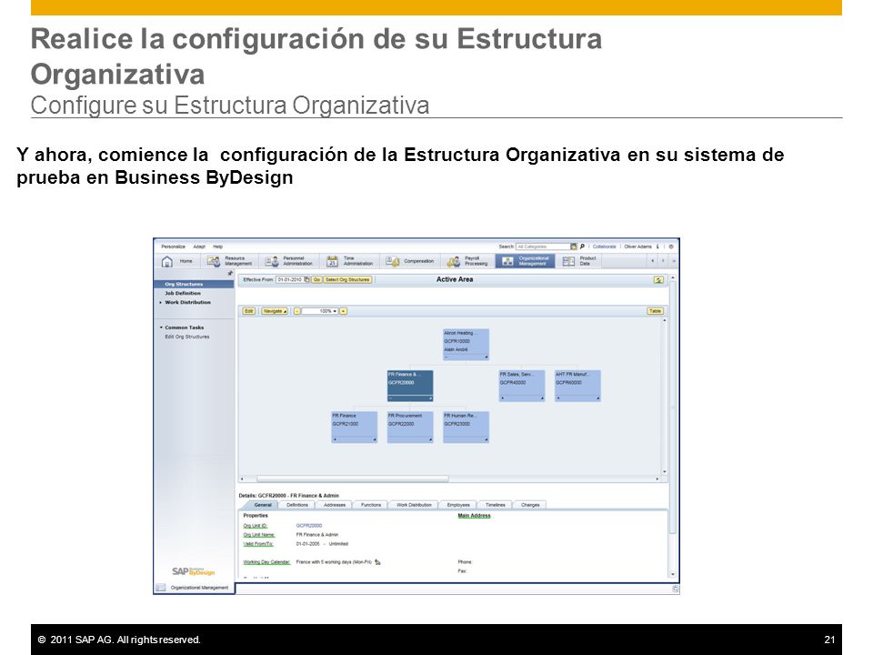 Realice la configuración de su Estructura Organizativa Configure su Estructura Organizativa