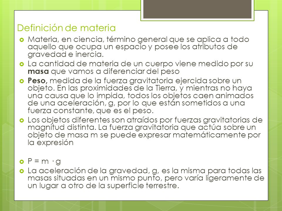 Definición de materia