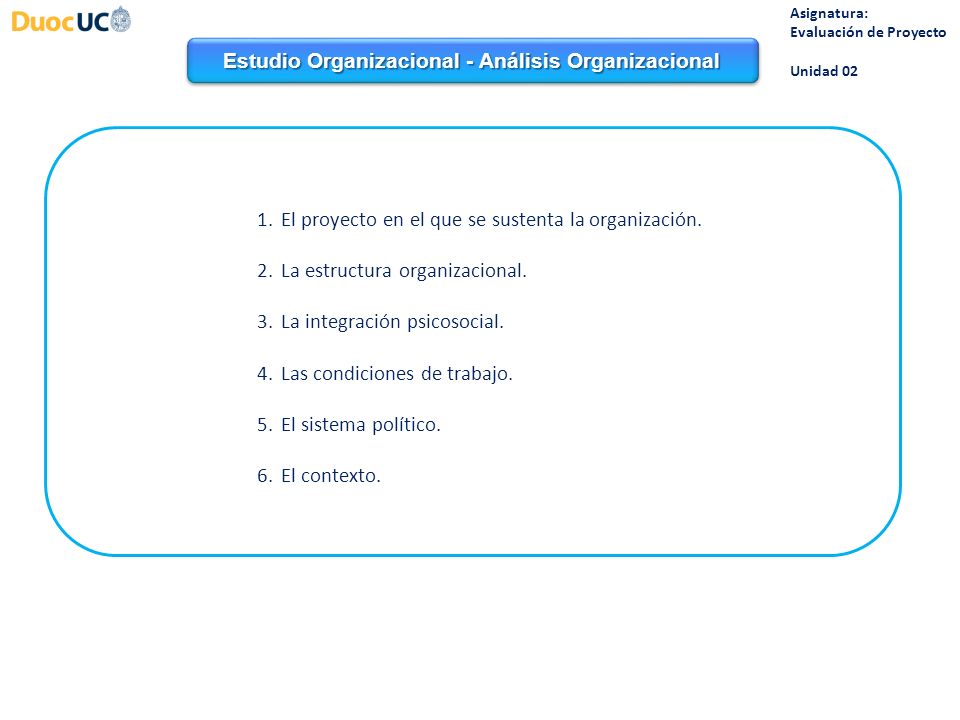 Estudio Organizacional - Análisis Organizacional