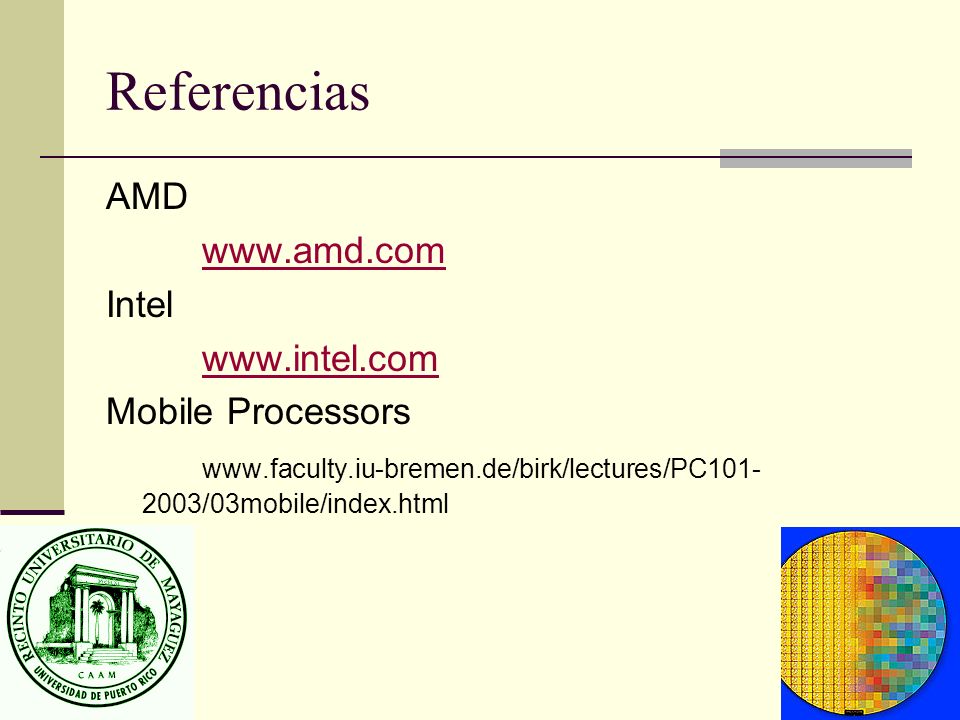Referencias AMD   Intel   Mobile Processors