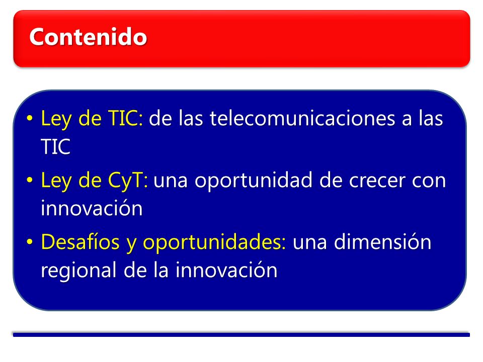 Contenido Ley de TIC: de las telecomunicaciones a las TIC