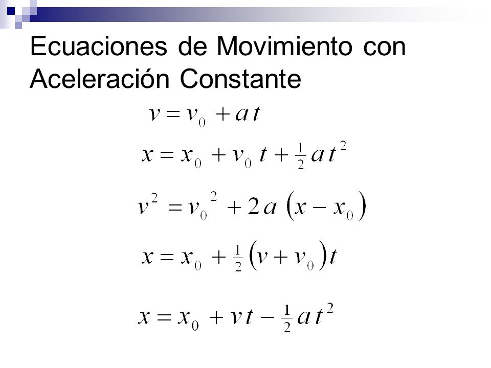 Ecuaciones de Movimiento con Aceleración Constante