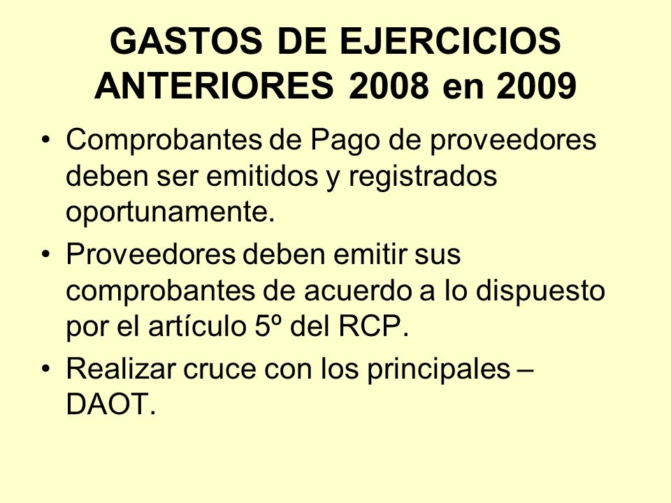 GASTOS DE EJERCICIOS ANTERIORES 2008 en 2009
