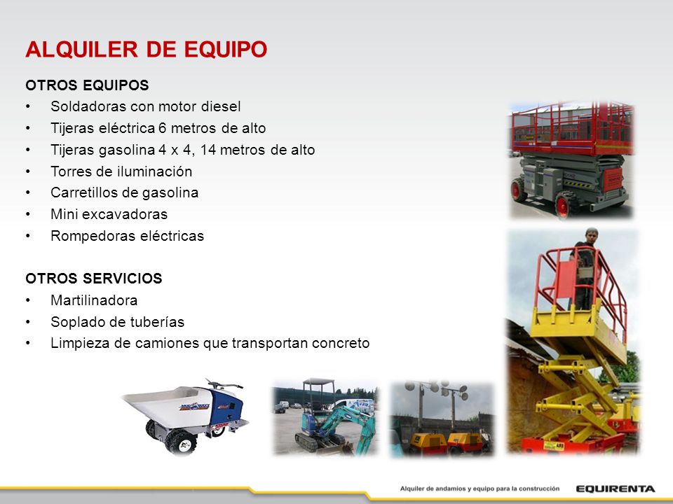 ALQUILER DE EQUIPO OTROS EQUIPOS Soldadoras con motor diesel