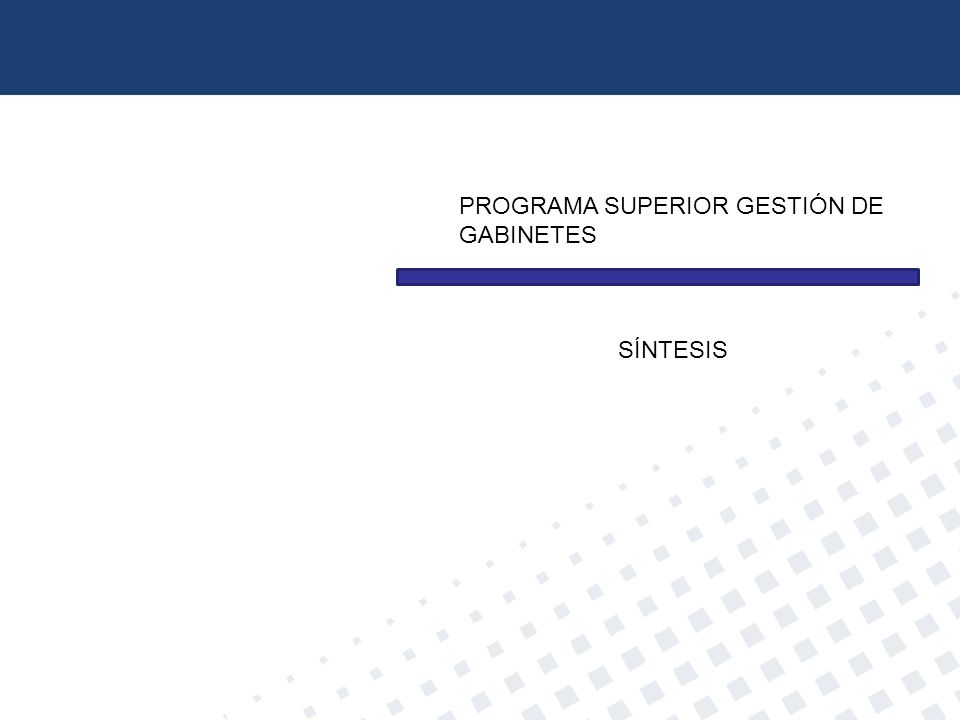 PROGRAMA SUPERIOR GESTIÓN DE GABINETES