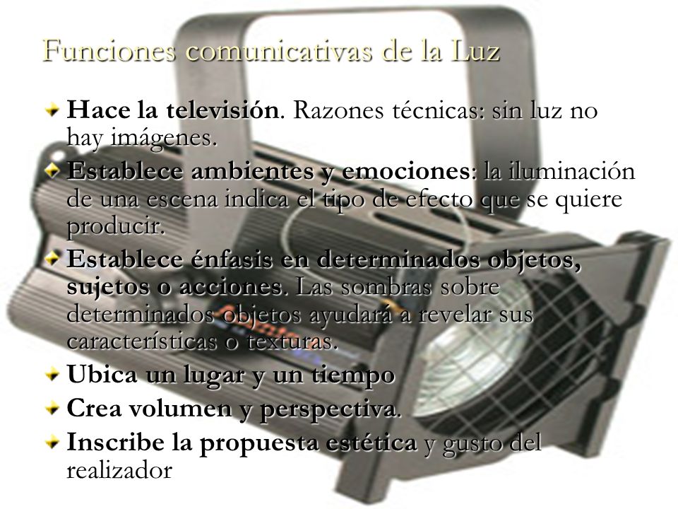 Funciones comunicativas de la Luz