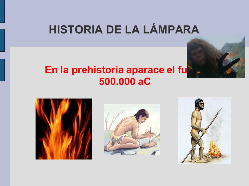 En la prehistoria aparace el fuego aC