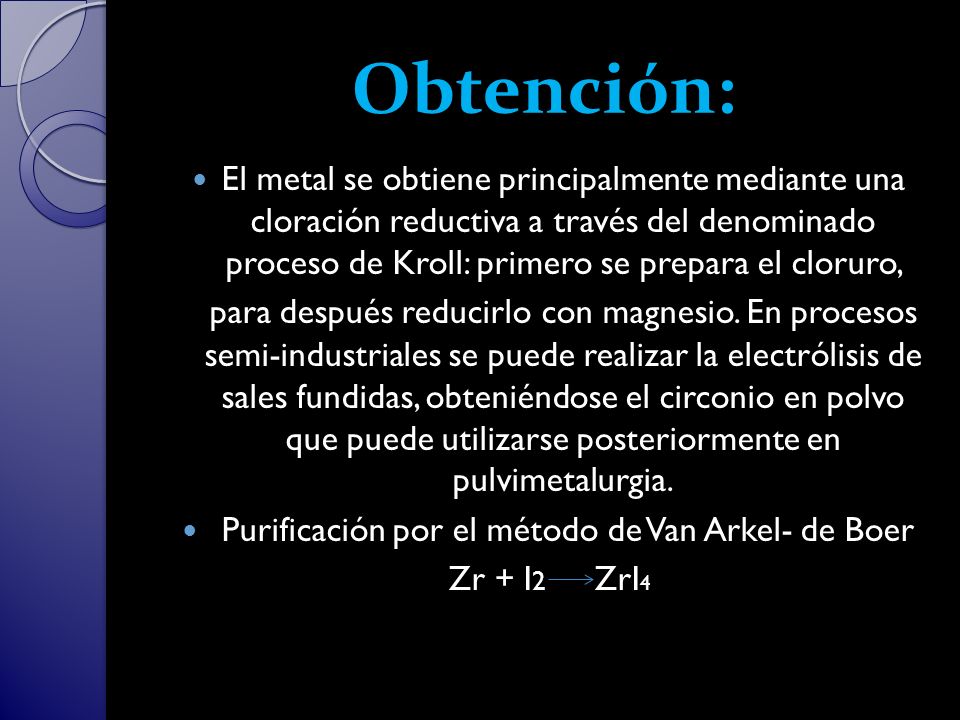 Purificación por el método de Van Arkel- de Boer