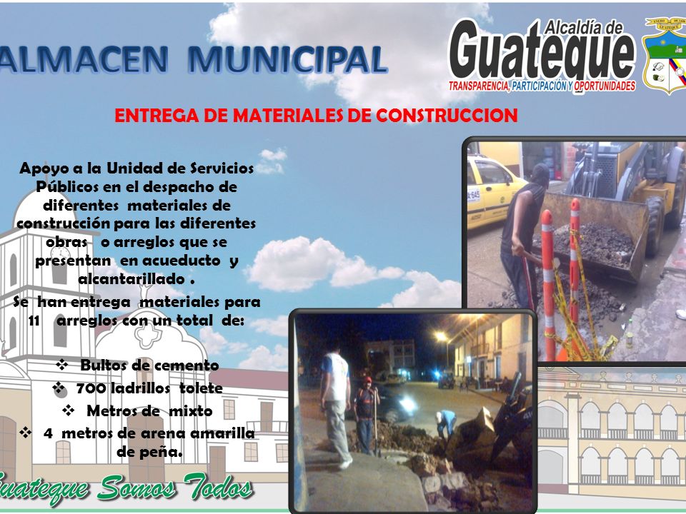 ENTREGA DE MATERIALES DE CONSTRUCCION