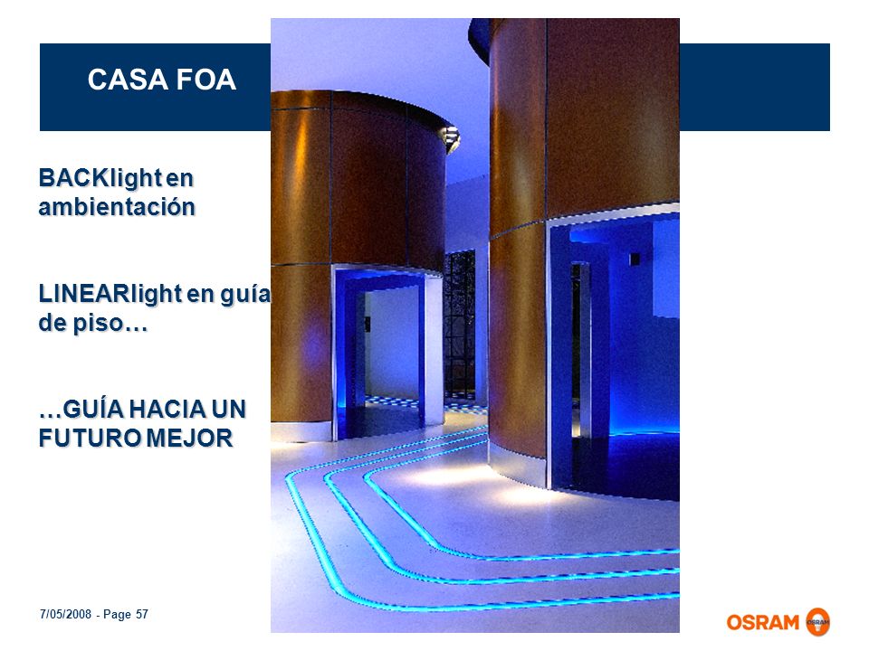 CASA FOA BACKlight en ambientación LINEARlight en guía de piso…