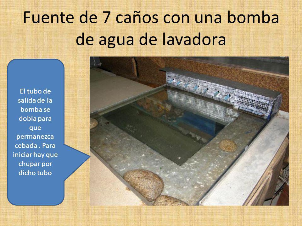 Fuente de 7 caños con una bomba de agua de lavadora