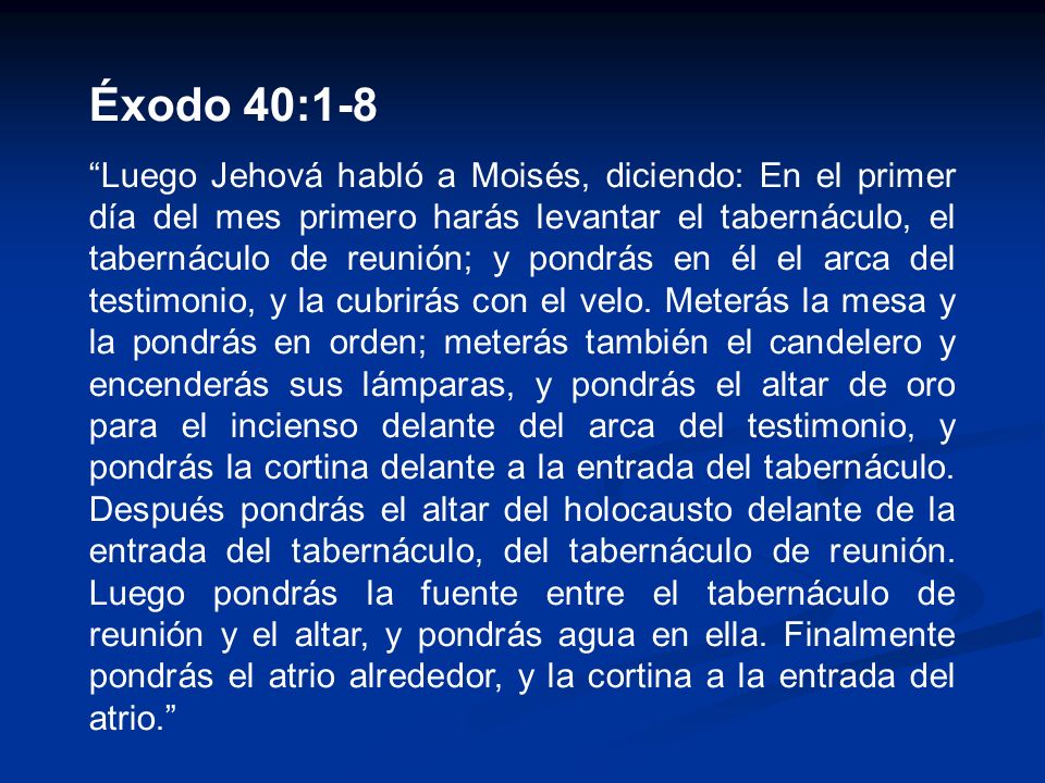Éxodo 40:1-8