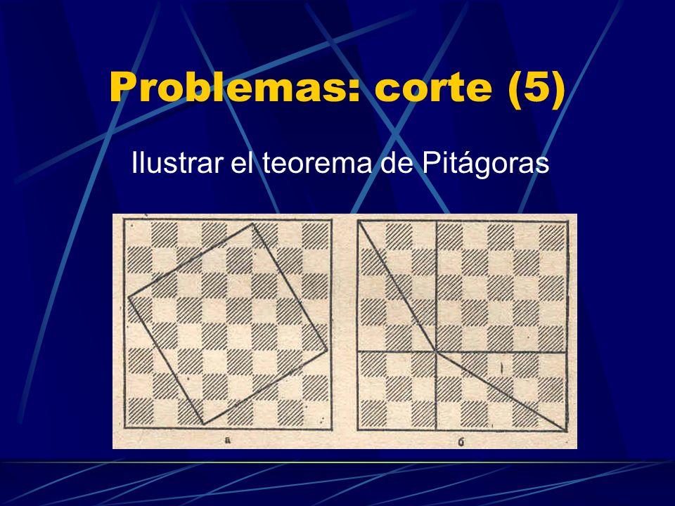 Problemas: corte (5) Ilustrar el teorema de Pitágoras