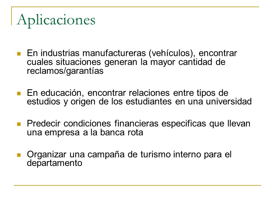 Aplicaciones En industrias manufactureras (vehículos), encontrar cuales situaciones generan la mayor cantidad de reclamos/garantías.