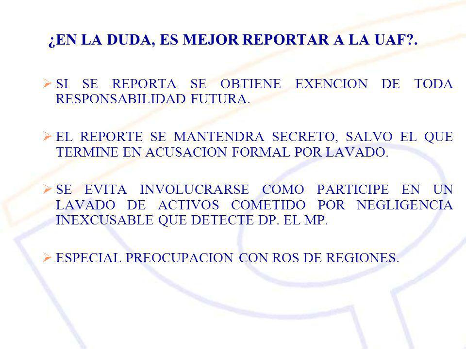 ¿EN LA DUDA, ES MEJOR REPORTAR A LA UAF .