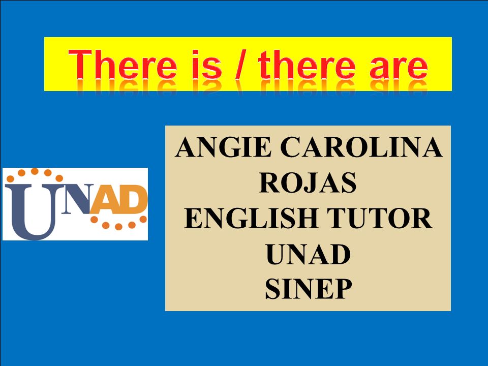 There is / there are ANGIE CAROLINA ROJAS ENGLISH TUTOR UNAD SINEP