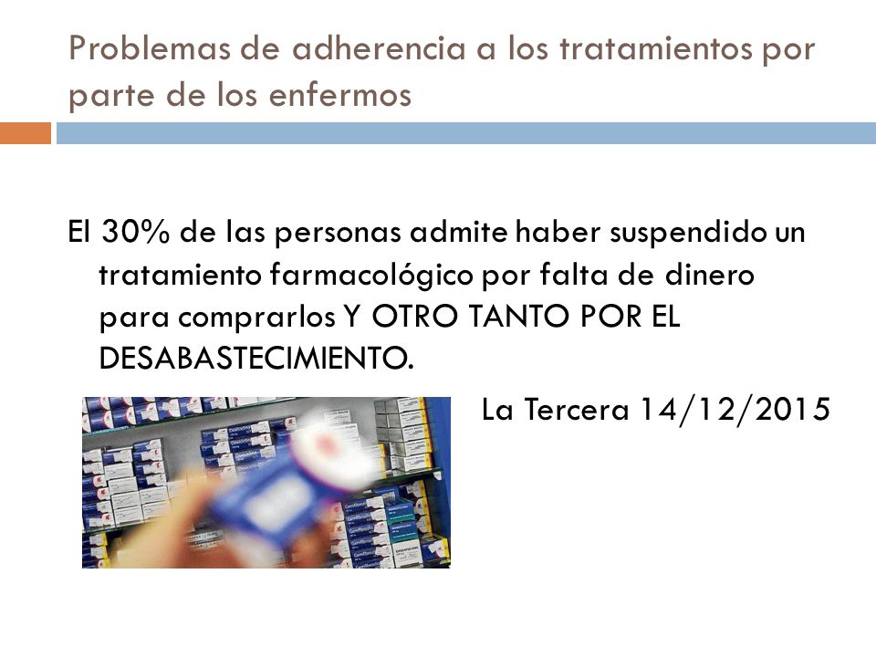 Problemas de adherencia a los tratamientos por parte de los enfermos