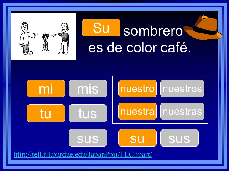 ____ sombrero es de color café.