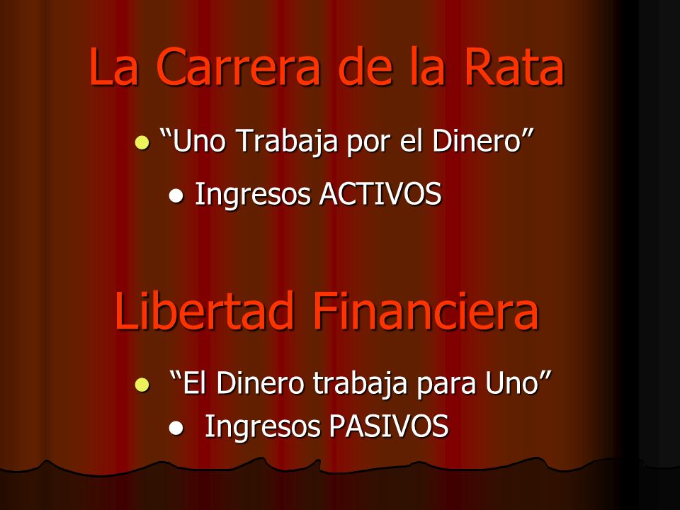 La Carrera de la Rata Libertad Financiera Uno Trabaja por el Dinero